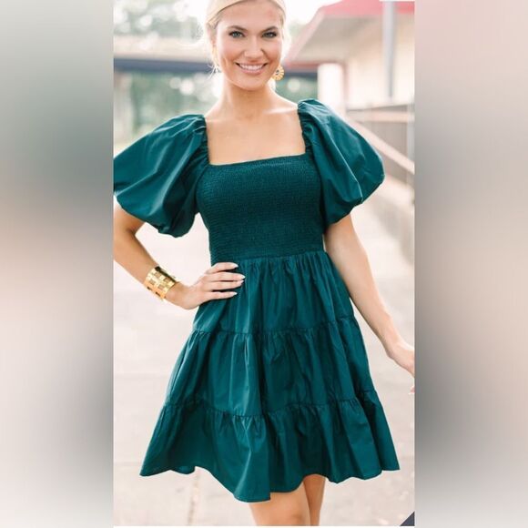 Entro Working With It Emerald Green Mini Dress Size Small - Picture 7 of 14